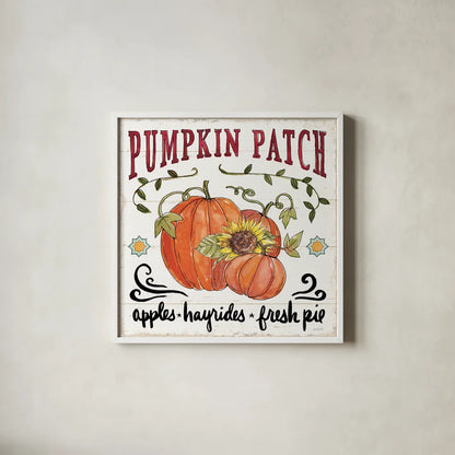 Harvest Times VII Sunflower by Anne Tavoletti. Shown in a crisp white glass frame for a clean and minimalist style. Available as an archival giclee rolled canvas, fine art paper, or poster print. SKU 58593a.