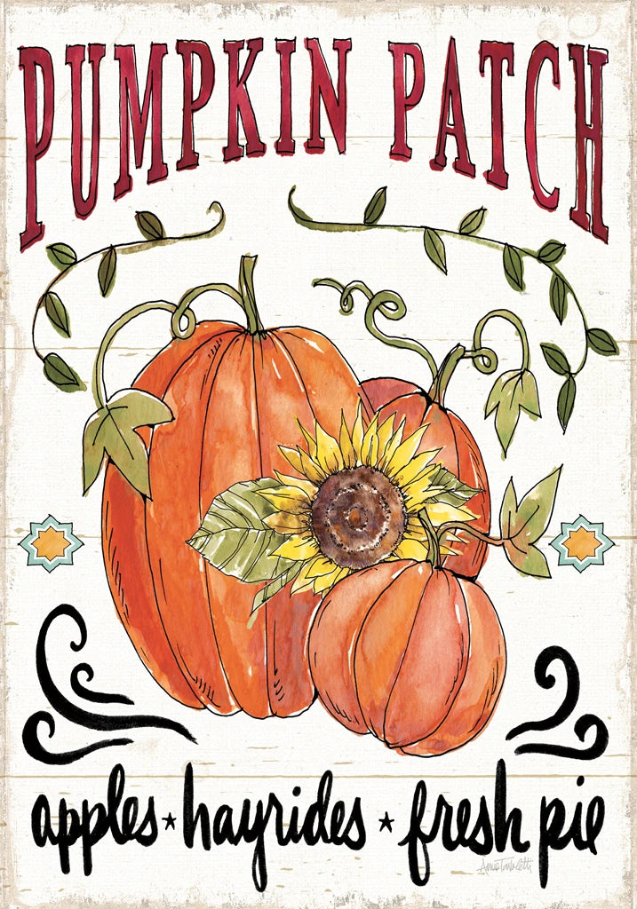 Harvest Times VII Sunflower FLAG by Anne Tavoletti