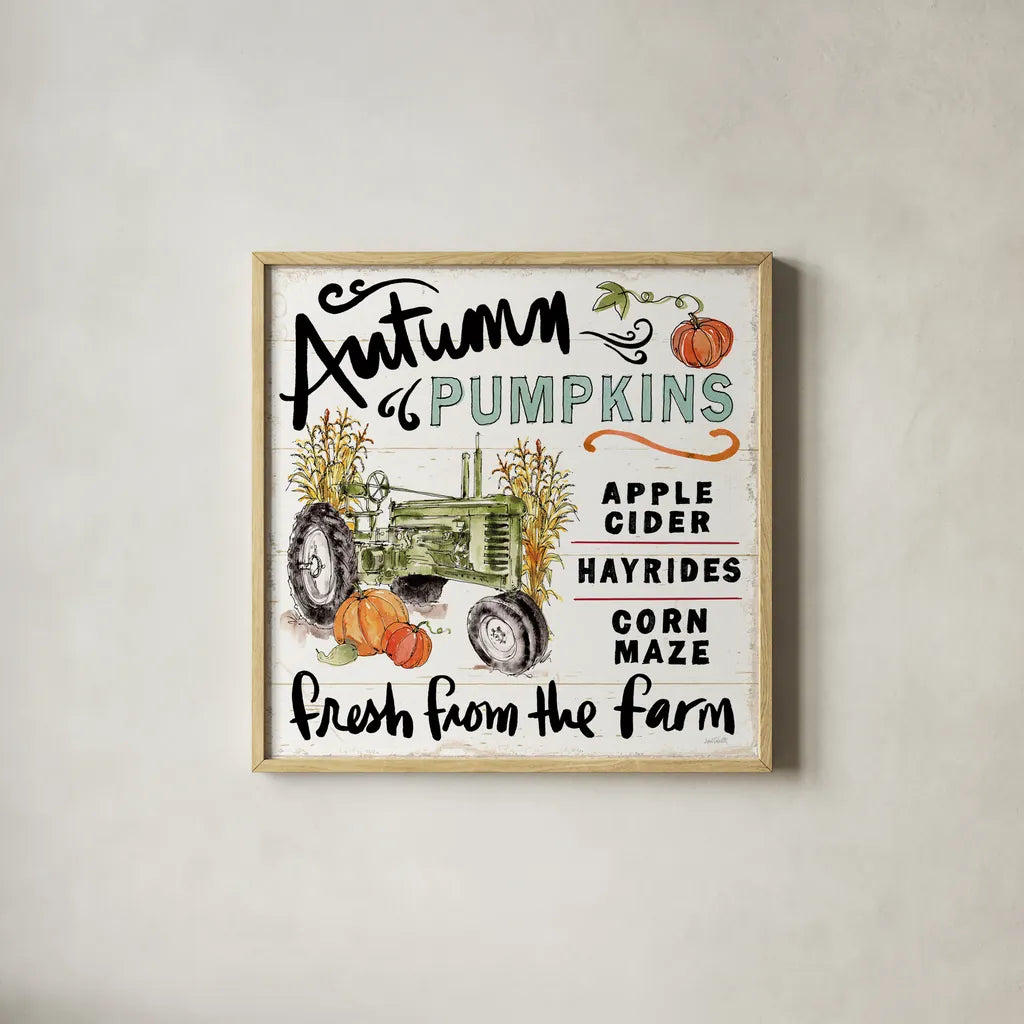 Harvest Times X by Anne Tavoletti. Shown in a natural wood glass frame for a timeless modern aesthetic. Available as an archival giclee rolled canvas, fine art paper, or poster print. SKU 63847a.