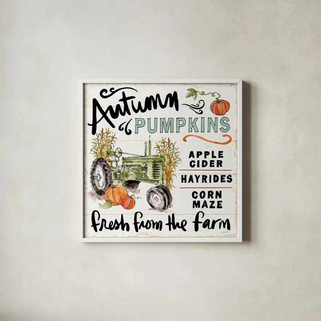 Harvest Times X by Anne Tavoletti. Shown in a crisp white glass frame for a clean and minimalist style. Available as an archival giclee rolled canvas, fine art paper, or poster print. SKU 63847a.