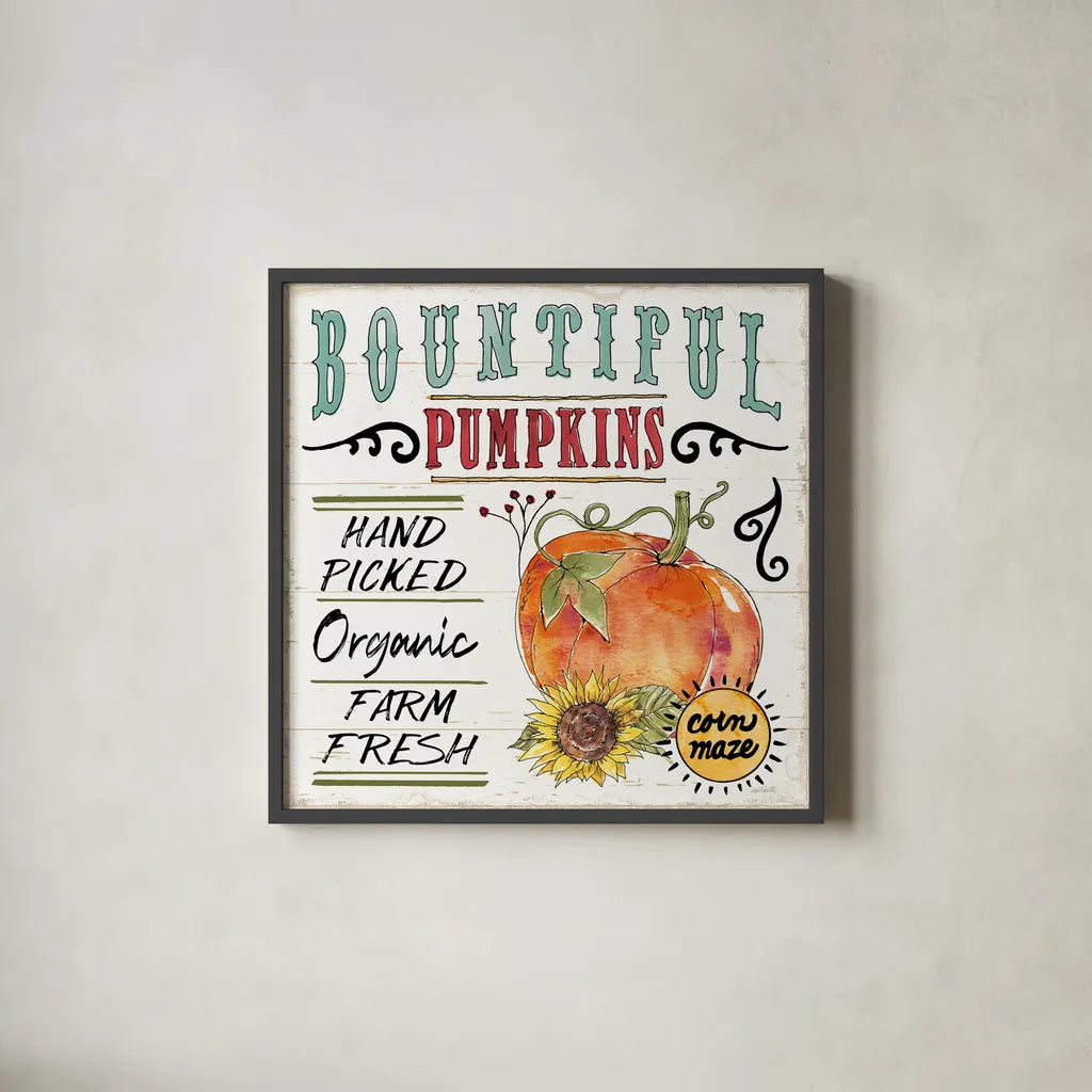 Harvest Times XI by Anne Tavoletti. Shown in a sleek black glass frame for a contemporary gallery look. Available as an archival giclee rolled canvas, fine art paper, or poster print. SKU 63848a.