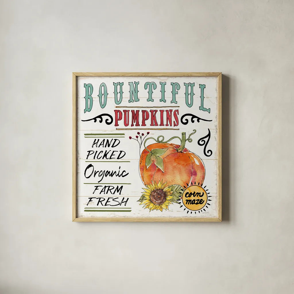 Harvest Times XI by Anne Tavoletti. Shown in a natural wood glass frame for a timeless modern aesthetic. Available as an archival giclee rolled canvas, fine art paper, or poster print. SKU 63848a.