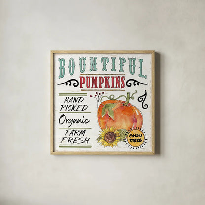 Harvest Times XI by Anne Tavoletti. Shown in a natural wood glass frame for a timeless modern aesthetic. Available as an archival giclee rolled canvas, fine art paper, or poster print. SKU 63848a.