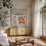 Harvest Times XI by Anne Tavoletti. Shown in a natural wood frame in a cozy modern living room. Available as an archival giclee rolled canvas, fine art paper, or poster print. SKU 63848a.