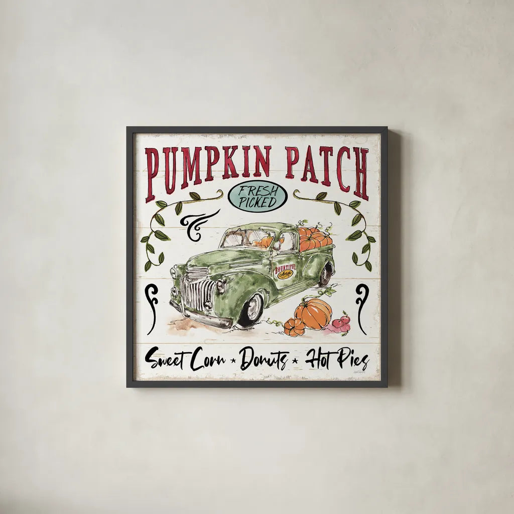 Harvest Times XII by Anne Tavoletti. Shown in a sleek black glass frame for a contemporary gallery look. Available as an archival giclee rolled canvas, fine art paper, or poster print. SKU 63849a.