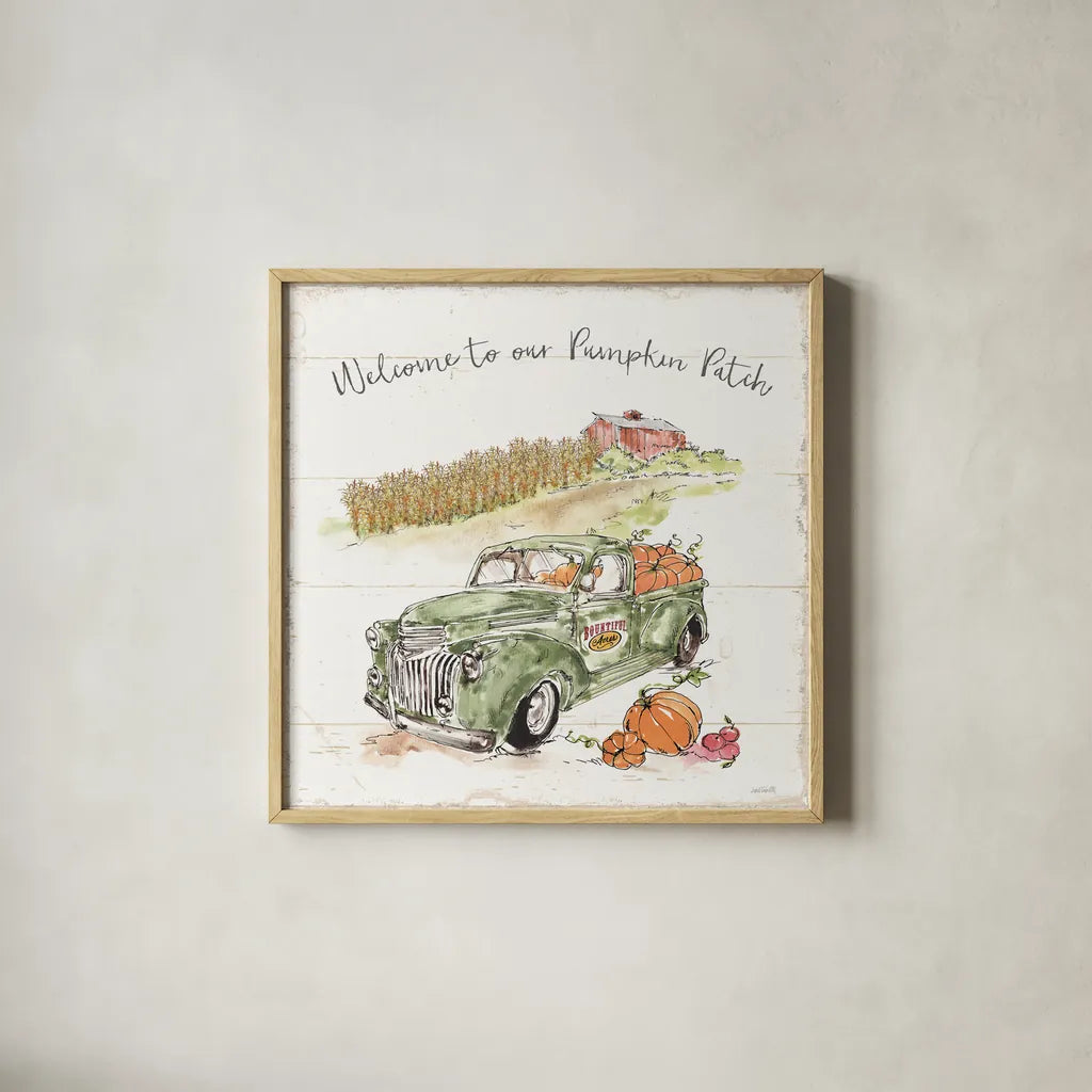 Harvest Times XIII by Anne Tavoletti. Shown in a natural wood glass frame for a timeless modern aesthetic. Available as an archival giclee rolled canvas, fine art paper, or poster print. SKU 63850a.