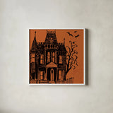 Haunted IV by Anne Tavoletti. Shown in a crisp white glass frame for a clean and minimalist style. Available as an archival giclee rolled canvas, fine art paper, or poster print. SKU 80939a.