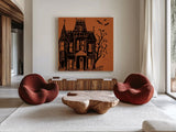 Haunted IV by Anne Tavoletti. Shown as extra-large giant wall art in a modern living room. Available as an archival giclee rolled canvas, fine art paper, or poster print. SKU 80939a.