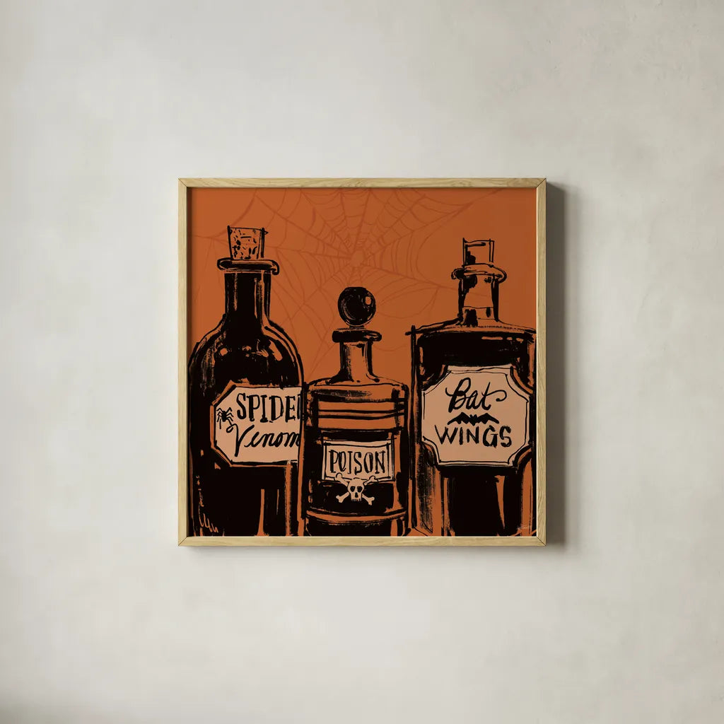 Haunted IX by Anne Tavoletti. Shown in a natural wood glass frame for a timeless modern aesthetic. Available as an archival giclee rolled canvas, fine art paper, or poster print. SKU 80944a.