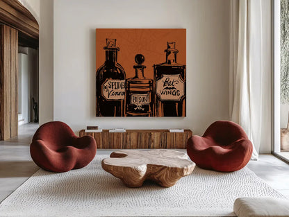Haunted IX by Anne Tavoletti. Shown as extra-large giant wall art in a modern living room. Available as an archival giclee rolled canvas, fine art paper, or poster print. SKU 80944a.