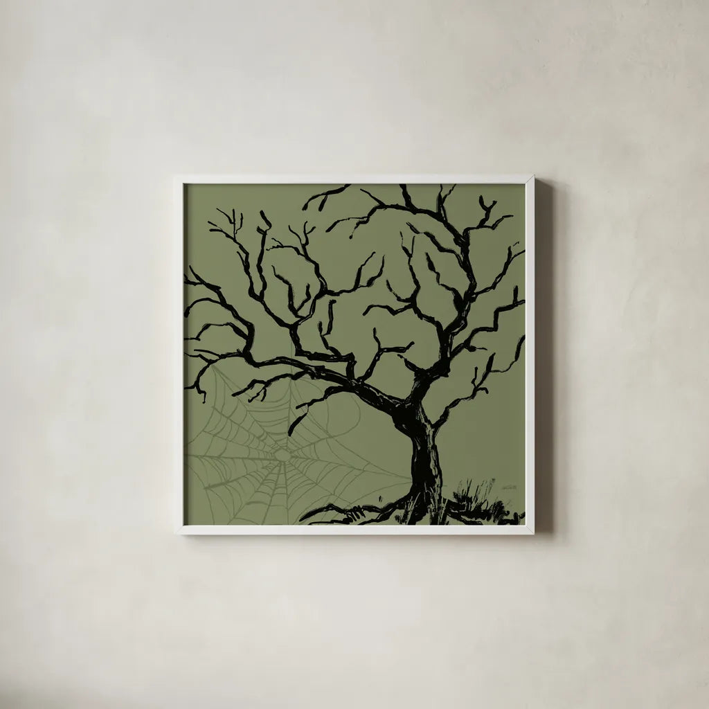 Haunted V by Anne Tavoletti. Shown in a crisp white glass frame for a clean and minimalist style. Available as an archival giclee rolled canvas, fine art paper, or poster print. SKU 80940a.