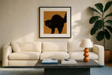 Haunted VII by Anne Tavoletti. Displayed in a glass frame with matte in a clean modern living room. Available as an archival giclee rolled canvas, fine art paper, or poster print. SKU 80942a.