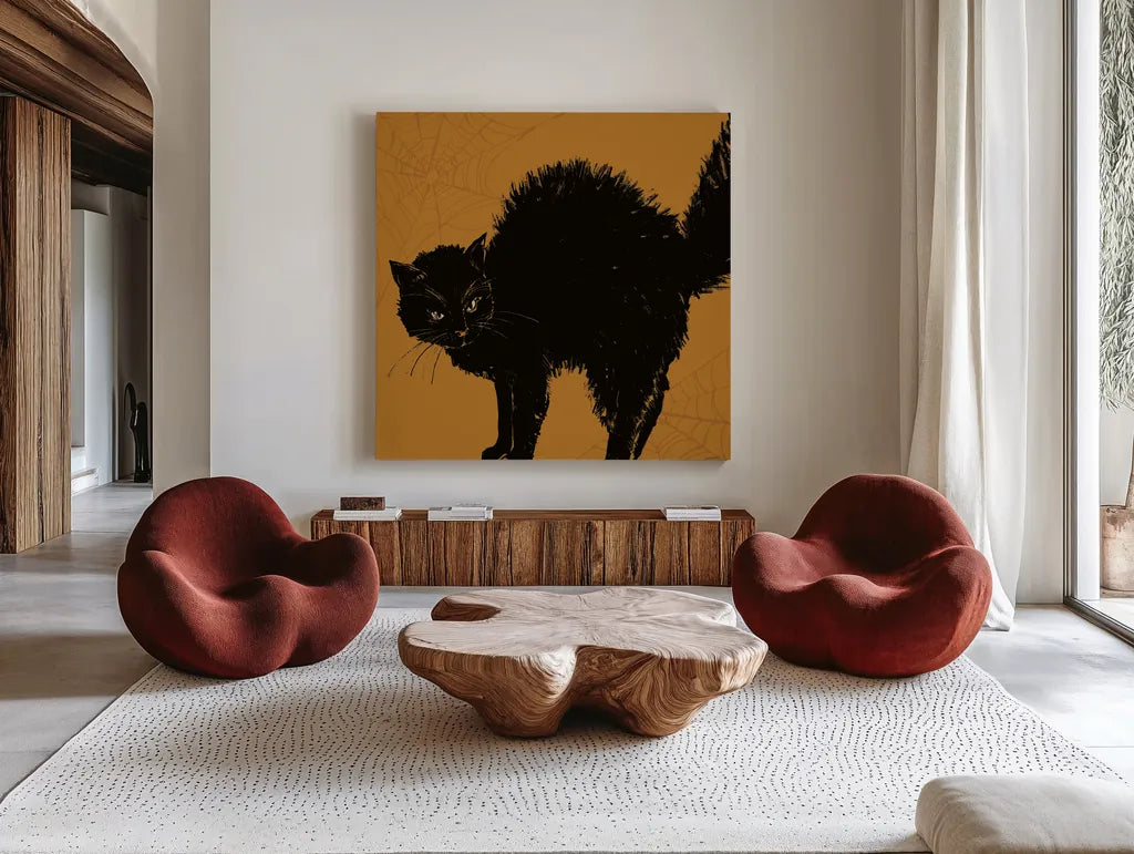 Haunted VII by Anne Tavoletti. Shown as extra-large giant wall art in a modern living room. Available as an archival giclee rolled canvas, fine art paper, or poster print. SKU 80942a.