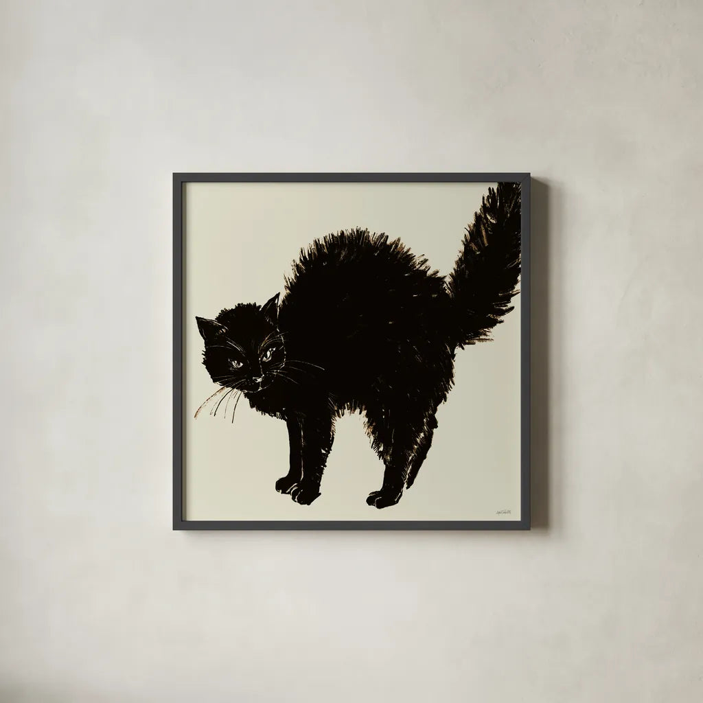 Haunted VII on Cream by Anne Tavoletti. Shown in a sleek black glass frame for a contemporary gallery look. Available as an archival giclee rolled canvas, fine art paper, or poster print. SKU 90752a.