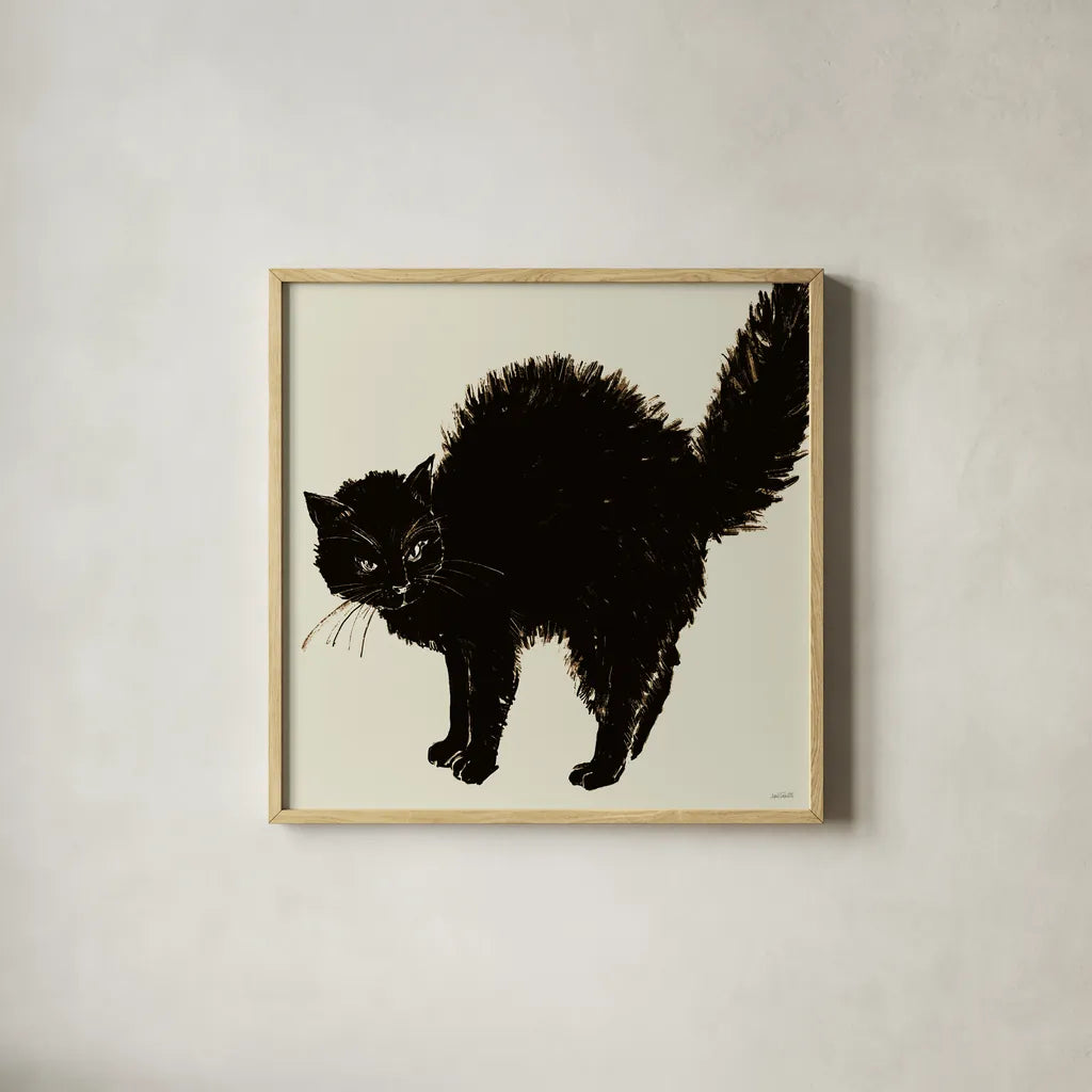 Haunted VII on Cream by Anne Tavoletti. Shown in a natural wood glass frame for a timeless modern aesthetic. Available as an archival giclee rolled canvas, fine art paper, or poster print. SKU 90752a.