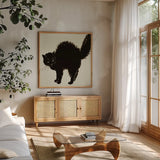 Haunted VII on Cream by Anne Tavoletti. Shown in a natural wood frame in a cozy modern living room. Available as an archival giclee rolled canvas, fine art paper, or poster print. SKU 90752a.