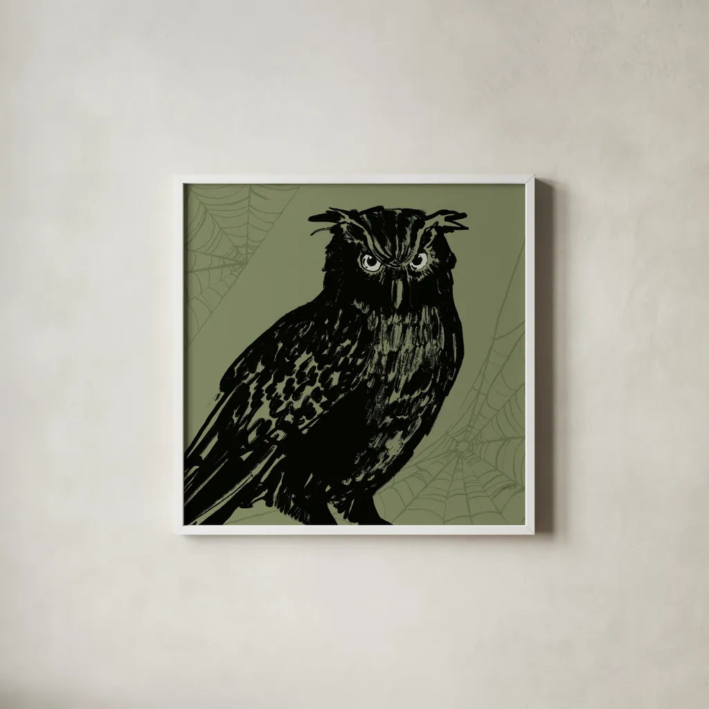 Haunted X by Anne Tavoletti. Shown in a crisp white glass frame for a clean and minimalist style. Available as an archival giclee rolled canvas, fine art paper, or poster print. SKU 80945a.