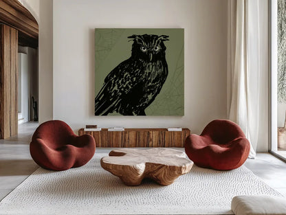 Haunted X by Anne Tavoletti. Shown as extra-large giant wall art in a modern living room. Available as an archival giclee rolled canvas, fine art paper, or poster print. SKU 80945a.