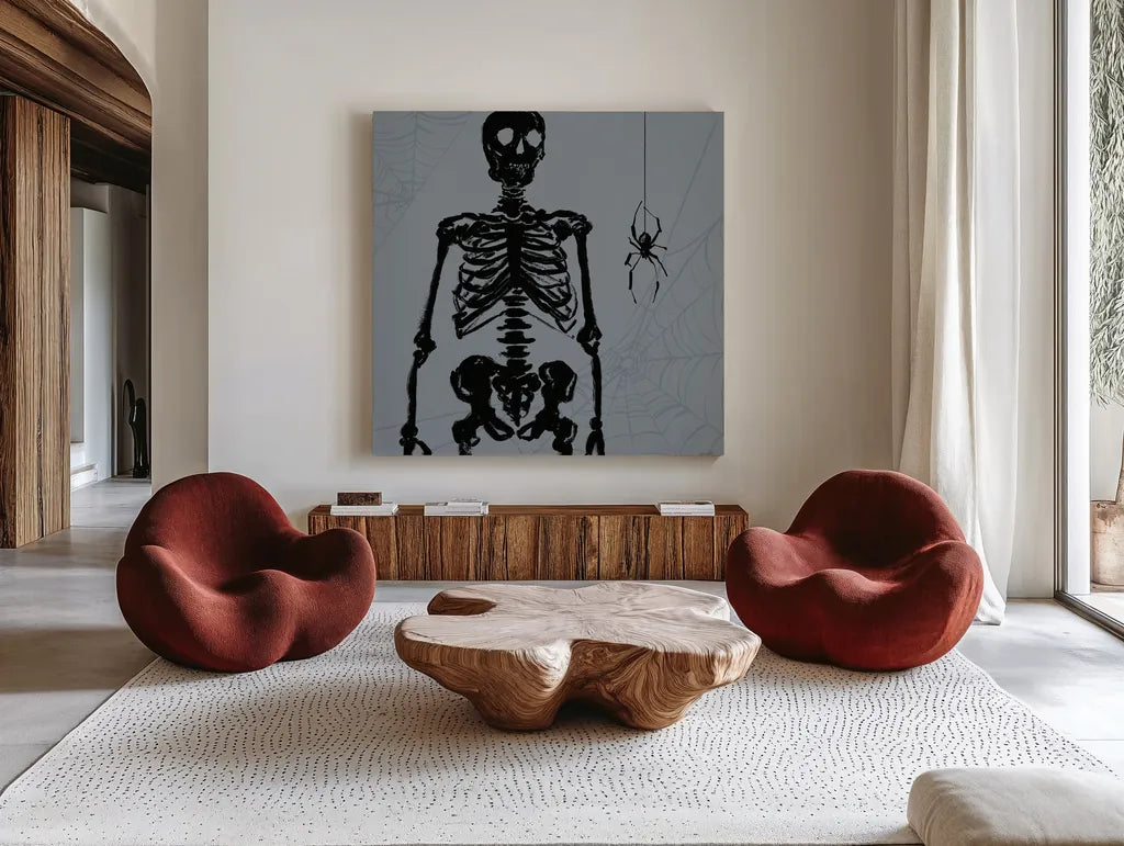 Haunted XI by Anne Tavoletti. Shown as extra-large giant wall art in a modern living room. Available as an archival giclee rolled canvas, fine art paper, or poster print. SKU 80946a.