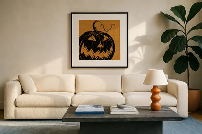 Haunted XII by Anne Tavoletti. Displayed in a glass frame with matte in a clean modern living room. Available as an archival giclee rolled canvas, fine art paper, or poster print. SKU 80947a.