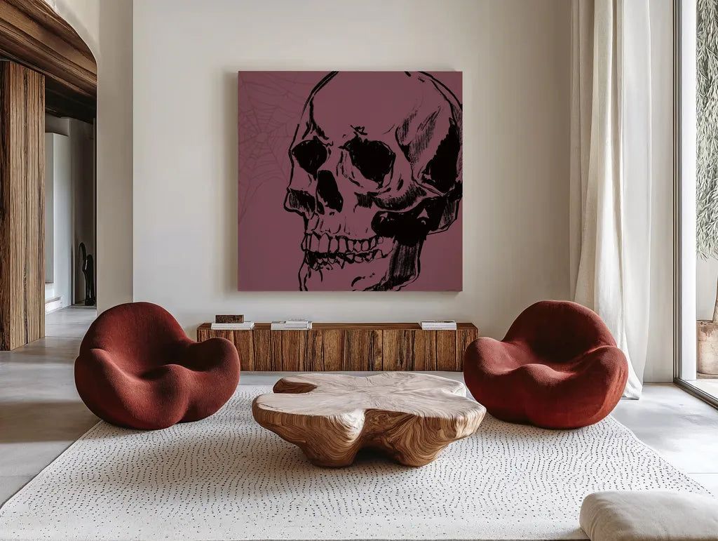 Haunted XIII by Anne Tavoletti. Shown as extra-large giant wall art in a modern living room. Available as an archival giclee rolled canvas, fine art paper, or poster print. SKU 80948a.