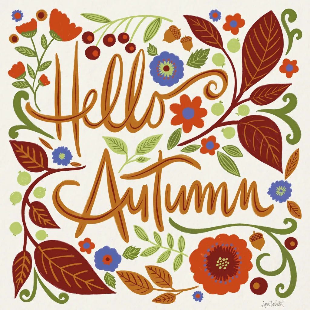 Hello Autumn I by Anne Tavoletti. SKU 74880a. Archival Giclee Fine art print for wall decor.