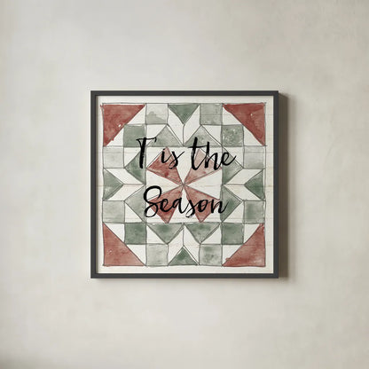 Holiday Farm Memories XII by Anne Tavoletti. Shown in a sleek black glass frame for a contemporary gallery look. Available as an archival giclee rolled canvas, fine art paper, or poster print. SKU 64871a.