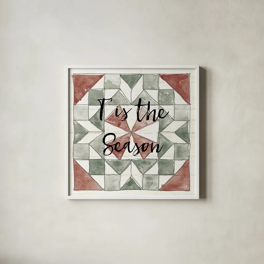 Holiday Farm Memories XII by Anne Tavoletti. Shown in a crisp white glass frame for a clean and minimalist style. Available as an archival giclee rolled canvas, fine art paper, or poster print. SKU 64871a.