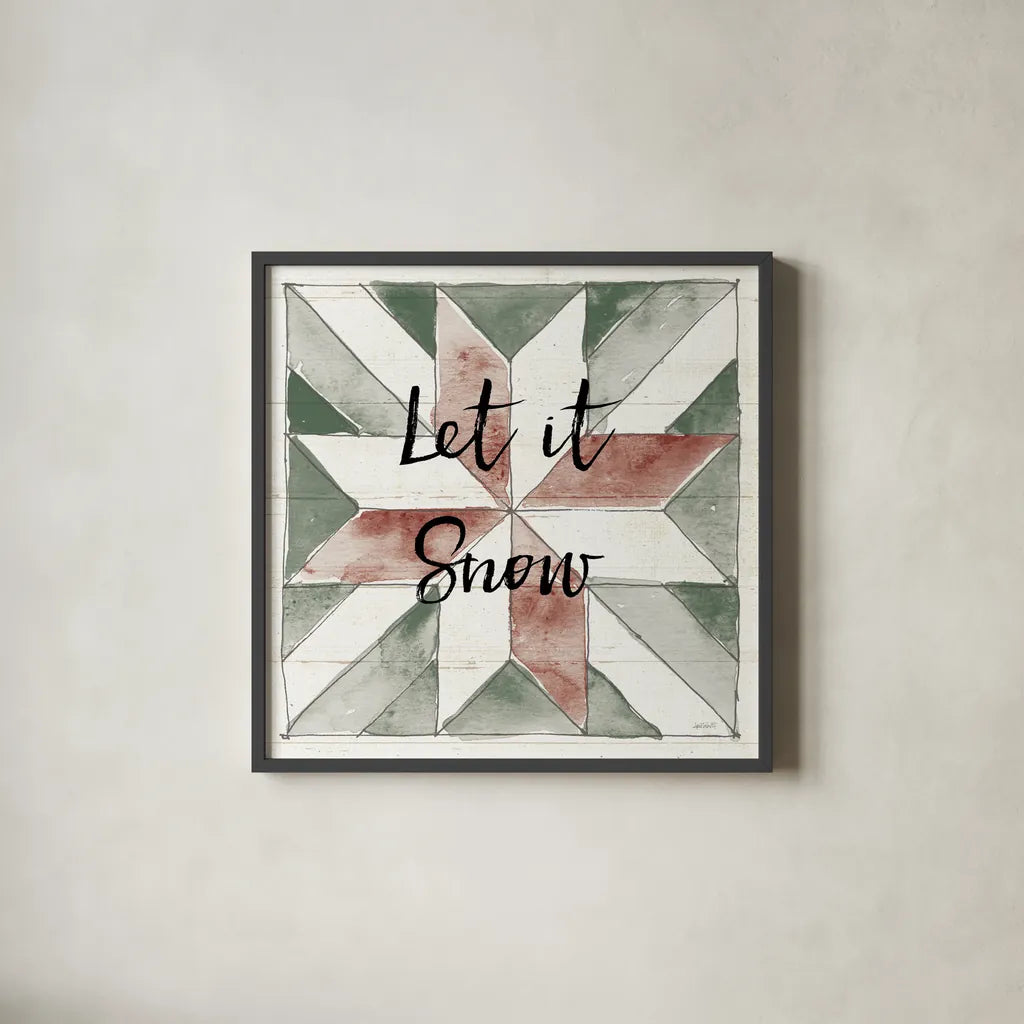 Holiday Farm Memories XIV by Anne Tavoletti. Shown in a sleek black glass frame for a contemporary gallery look. Available as an archival giclee rolled canvas, fine art paper, or poster print. SKU 64872a.