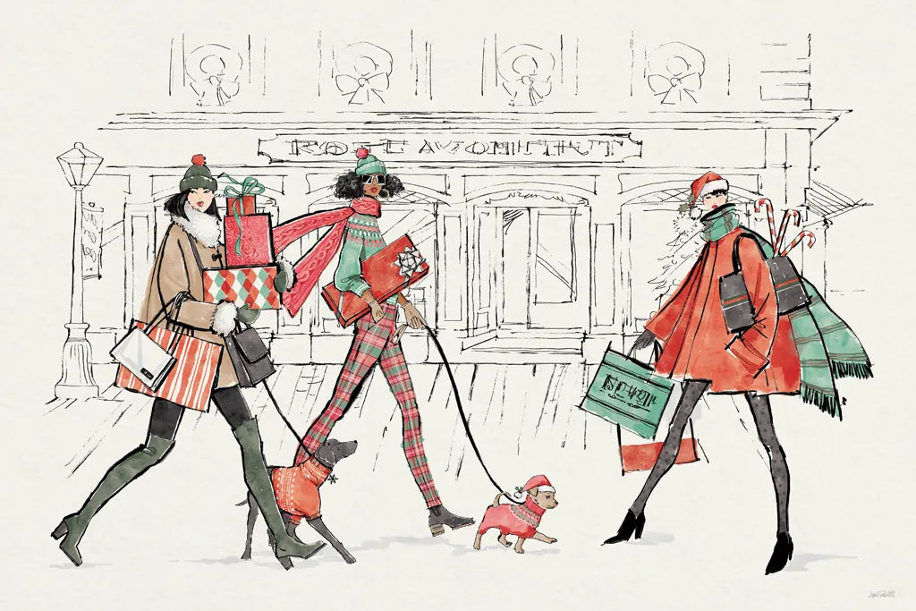 Holiday Fashionistas I by Anne Tavoletti. SKU 83920i. Archival Giclee Fine art print for wall decor.