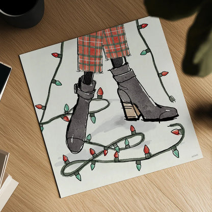 Holiday Fashionistas VI by Anne Tavoletti. Shown as a detailed flat fine art print, highlighting archival giclee quality. Available as an archival giclee rolled canvas, fine art paper, or poster print. SKU 83925a.