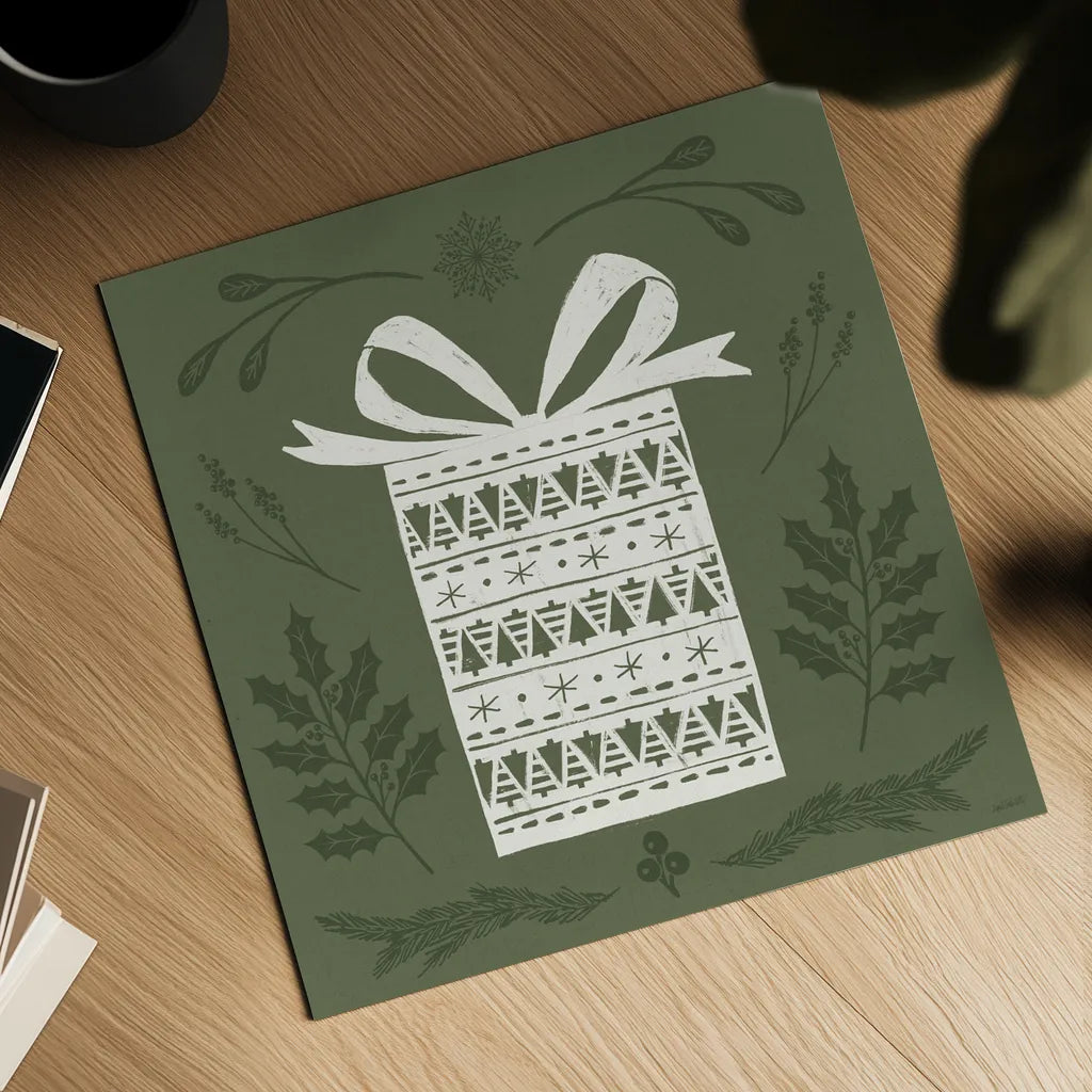 Holiday Form I by Anne Tavoletti. Shown as a detailed flat fine art print, highlighting archival giclee quality. Available as an archival giclee rolled canvas, fine art paper, or poster print. SKU 95865a.