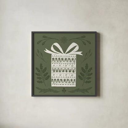 Holiday Form I by Anne Tavoletti. Shown in a sleek black glass frame for a contemporary gallery look. Available as an archival giclee rolled canvas, fine art paper, or poster print. SKU 95865a.