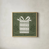 Holiday Form I by Anne Tavoletti. Shown in a natural wood glass frame for a timeless modern aesthetic. Available as an archival giclee rolled canvas, fine art paper, or poster print. SKU 95865a.