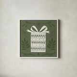 Holiday Form I by Anne Tavoletti. Shown in a crisp white glass frame for a clean and minimalist style. Available as an archival giclee rolled canvas, fine art paper, or poster print. SKU 95865a.