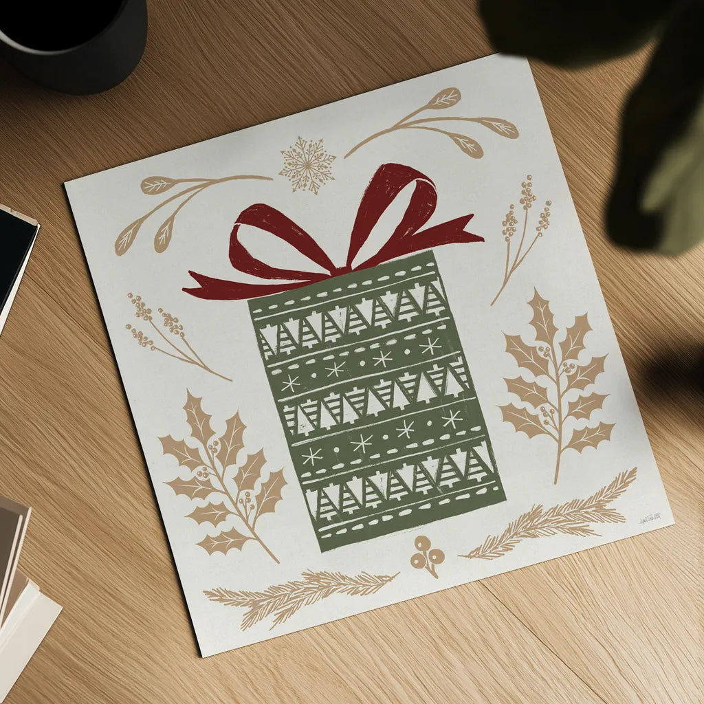 Holiday Form I Color by Anne Tavoletti. Shown as a detailed flat fine art print, highlighting archival giclee quality. Available as an archival giclee rolled canvas, fine art paper, or poster print. SKU 95866a.