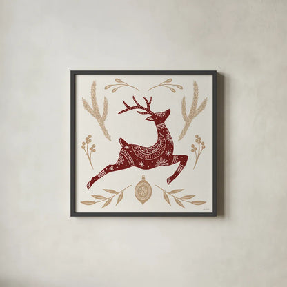 Holiday Form III Color by Anne Tavoletti. Shown in a sleek black glass frame for a contemporary gallery look. Available as an archival giclee rolled canvas, fine art paper, or poster print. SKU 95870a.