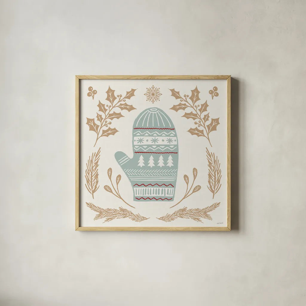 Holiday Form IV Color by Anne Tavoletti. Shown in a natural wood glass frame for a timeless modern aesthetic. Available as an archival giclee rolled canvas, fine art paper, or poster print. SKU 95872a.