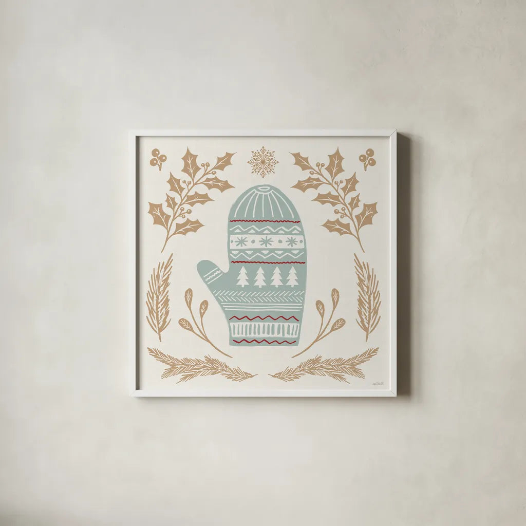 Holiday Form IV Color by Anne Tavoletti. Shown in a crisp white glass frame for a clean and minimalist style. Available as an archival giclee rolled canvas, fine art paper, or poster print. SKU 95872a.