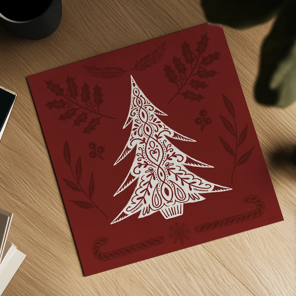 Holiday Form IX by Anne Tavoletti. Shown as a detailed flat fine art print, highlighting archival giclee quality. Available as an archival giclee rolled canvas, fine art paper, or poster print. SKU 95881a.