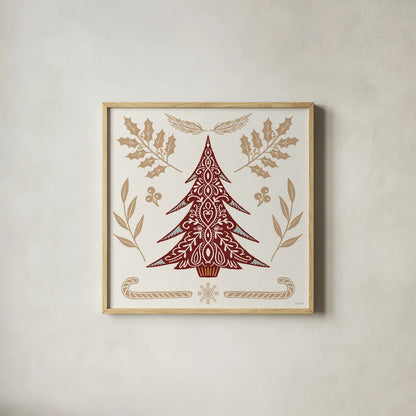 Holiday Form IX Color by Anne Tavoletti. Shown in a natural wood glass frame for a timeless modern aesthetic. Available as an archival giclee rolled canvas, fine art paper, or poster print. SKU 95882a.