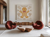 Holiday Form V Color by Anne Tavoletti. Shown as extra-large giant wall art in a modern living room. Available as an archival giclee rolled canvas, fine art paper, or poster print. SKU 95874a.