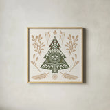 Holiday Form VI Color by Anne Tavoletti. Shown in a natural wood glass frame for a timeless modern aesthetic. Available as an archival giclee rolled canvas, fine art paper, or poster print. SKU 95876a.