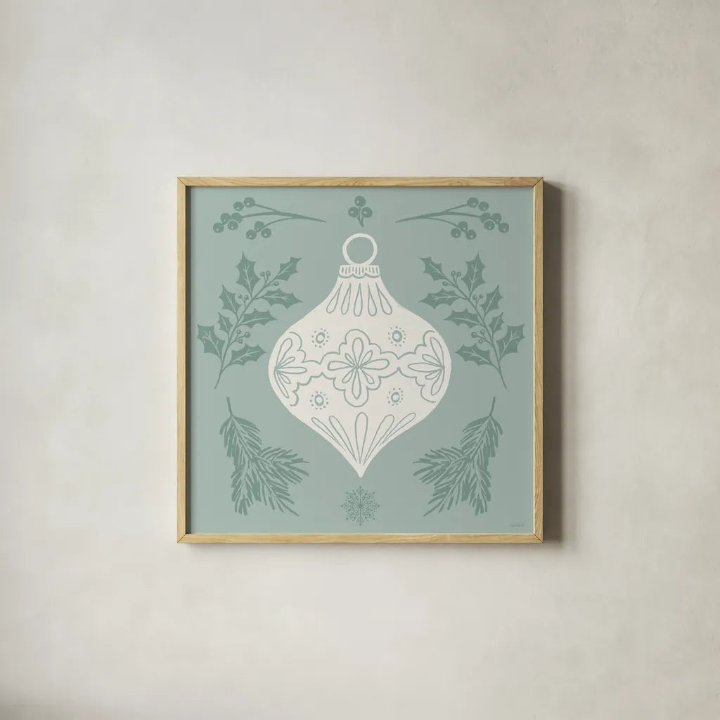 Holiday Form VII by Anne Tavoletti. Shown in a natural wood glass frame for a timeless modern aesthetic. Available as an archival giclee rolled canvas, fine art paper, or poster print. SKU 95877a.