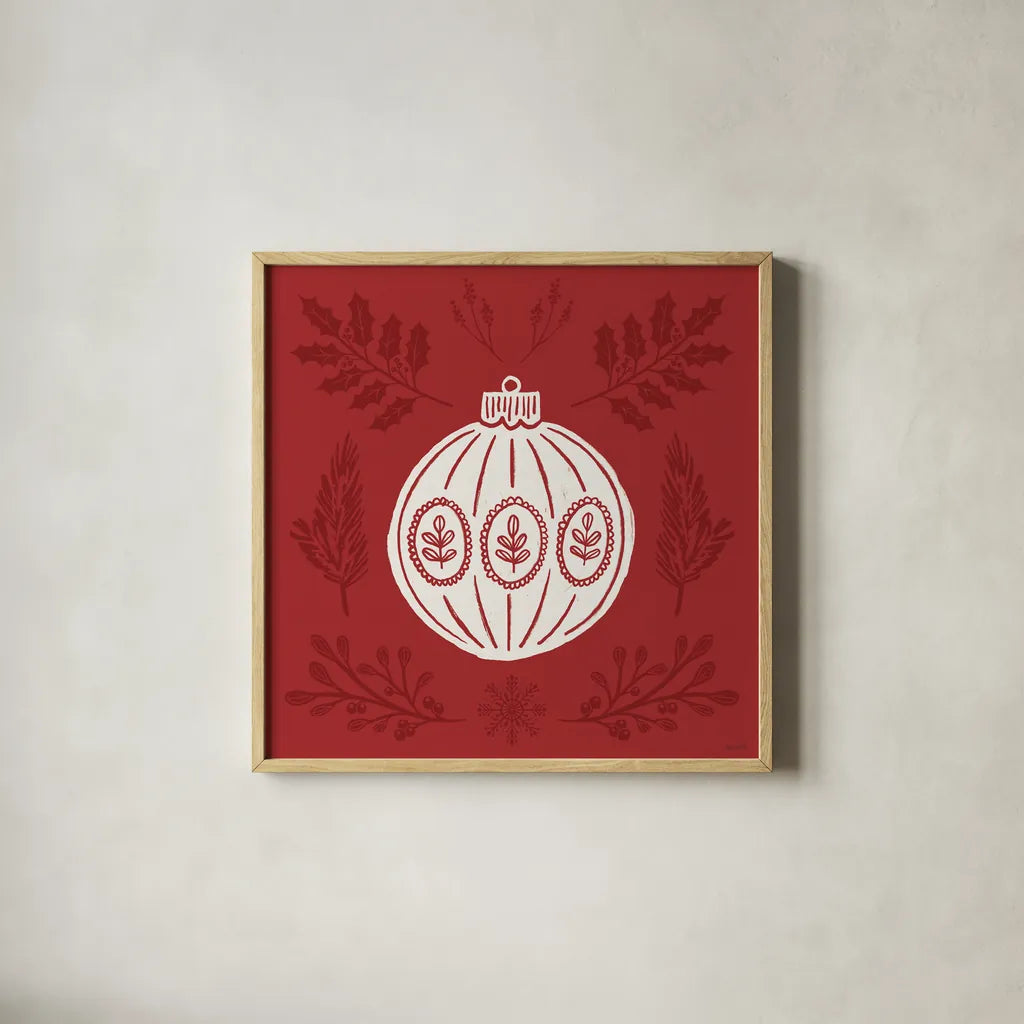 Holiday Form VIII by Anne Tavoletti. Shown in a natural wood glass frame for a timeless modern aesthetic. Available as an archival giclee rolled canvas, fine art paper, or poster print. SKU 95879a.