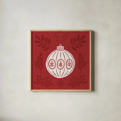 Holiday Form VIII by Anne Tavoletti. Shown in a natural wood glass frame for a timeless modern aesthetic. Available as an archival giclee rolled canvas, fine art paper, or poster print. SKU 95879a.