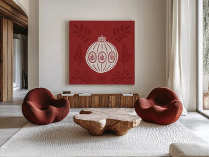 Holiday Form VIII by Anne Tavoletti. Shown as extra-large giant wall art in a modern living room. Available as an archival giclee rolled canvas, fine art paper, or poster print. SKU 95879a.