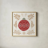 Holiday Form VIII Color by Anne Tavoletti. Shown in a natural wood glass frame for a timeless modern aesthetic. Available as an archival giclee rolled canvas, fine art paper, or poster print. SKU 95880a.