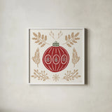 Holiday Form VIII Color by Anne Tavoletti. Shown in a crisp white glass frame for a clean and minimalist style. Available as an archival giclee rolled canvas, fine art paper, or poster print. SKU 95880a.