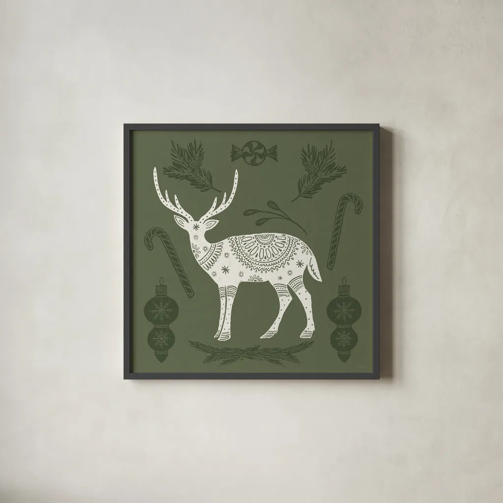 Holiday Form X by Anne Tavoletti. Shown in a sleek black glass frame for a contemporary gallery look. Available as an archival giclee rolled canvas, fine art paper, or poster print. SKU 95883a.